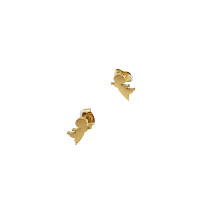 earrings gold steel stud angel